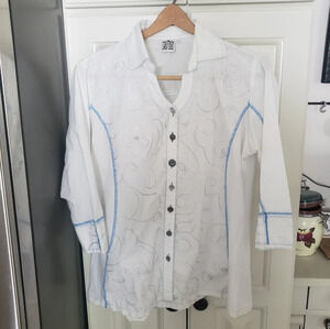 Parsley & Sage Embroidered Western Rodeo Shirt 